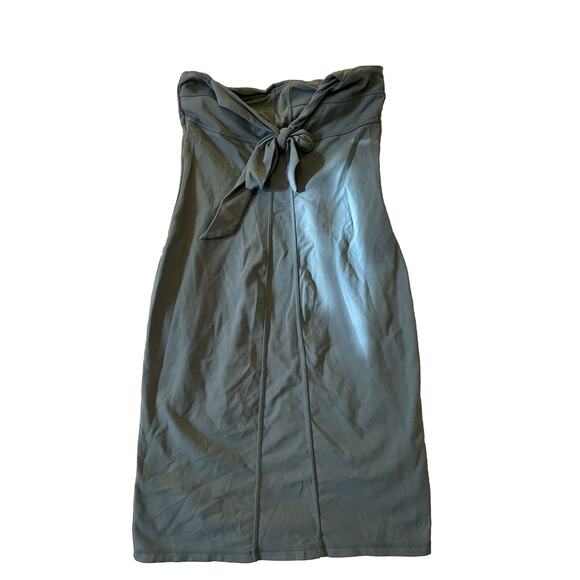 Athleta Dress Women's 0 Modra Gray Green Halter Built in Bra Yoga Bodycon - Picture 3 of 7